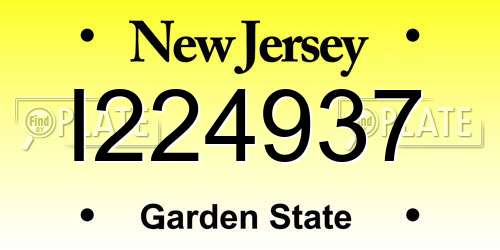 I224937 New Jersey License Plate