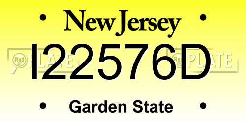 I22576D New Jersey License Plate