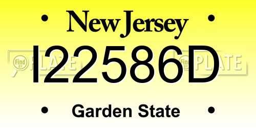 I22586D New Jersey License Plate