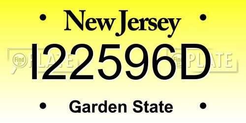 I22596D New Jersey License Plate