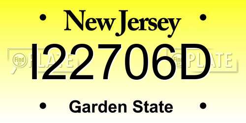 I22706D New Jersey License Plate
