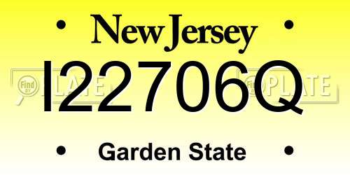 I22706Q New Jersey License Plate