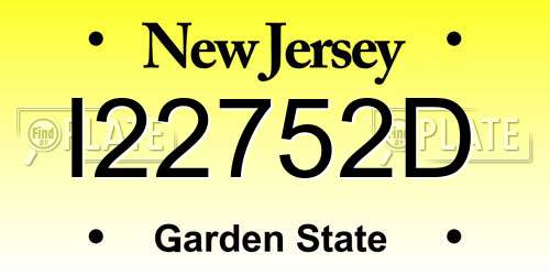 I22752D New Jersey License Plate