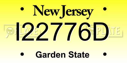 I22776D New Jersey License Plate