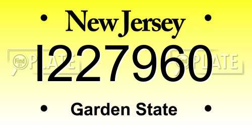 I227960 New Jersey License Plate