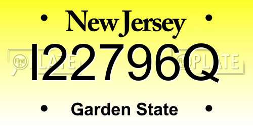 I22796Q New Jersey License Plate