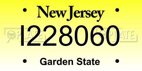 I228060 New Jersey License Plate