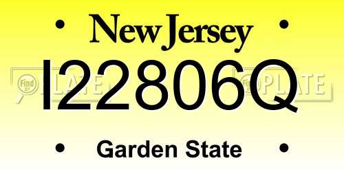 I22806Q New Jersey License Plate