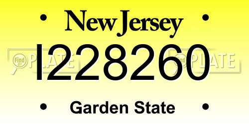 I228260 New Jersey License Plate