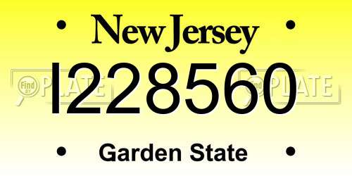 I228560 New Jersey License Plate