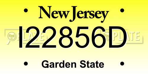 I22856D New Jersey License Plate