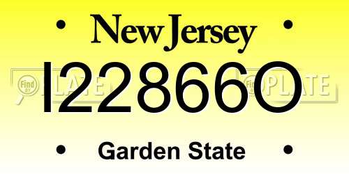 I22866O New Jersey License Plate