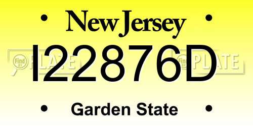 I22876D New Jersey License Plate