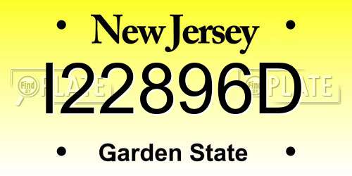 I22896D New Jersey License Plate