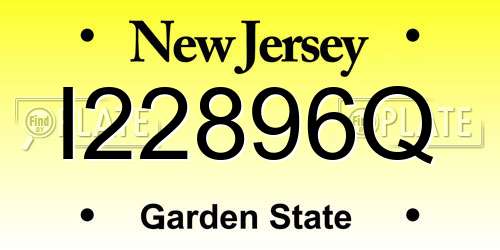 I22896Q New Jersey License Plate