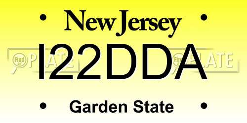 I22DDA New Jersey License Plate