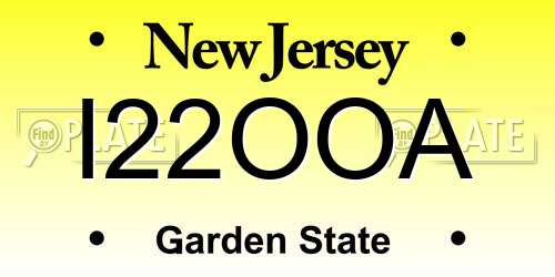 I22OOA New Jersey License Plate