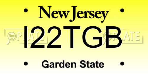 I22TGB New Jersey License Plate