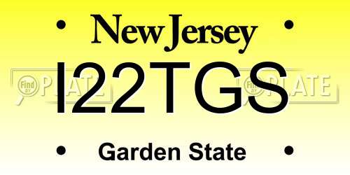 I22TGS New Jersey License Plate