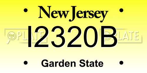 I2320B New Jersey License Plate