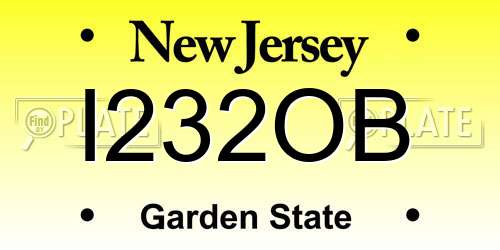 I232OB New Jersey License Plate