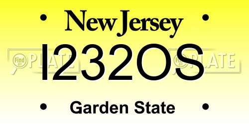 I232OS New Jersey License Plate