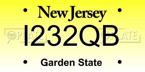 I232QB New Jersey License Plate