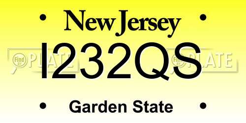 I232QS New Jersey License Plate