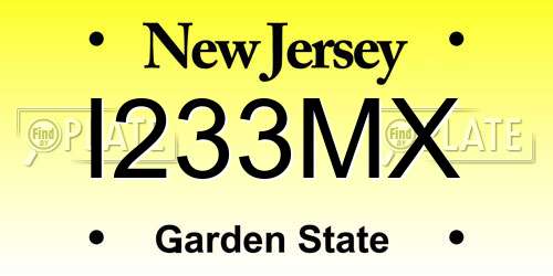 I233MX New Jersey License Plate