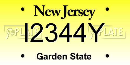 I2344Y New Jersey License Plate