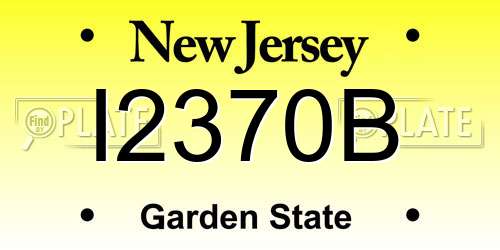 I2370B New Jersey License Plate
