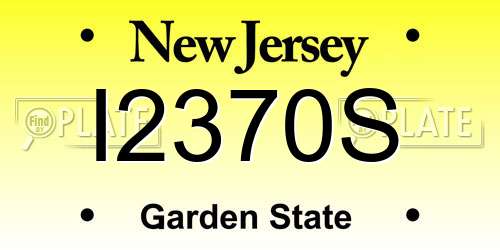 I2370S New Jersey License Plate
