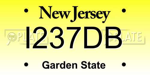 I237DB New Jersey License Plate