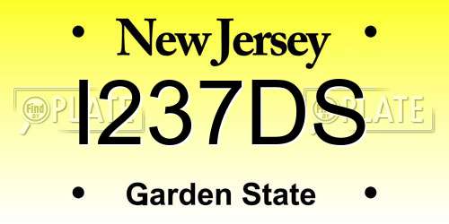I237DS New Jersey License Plate