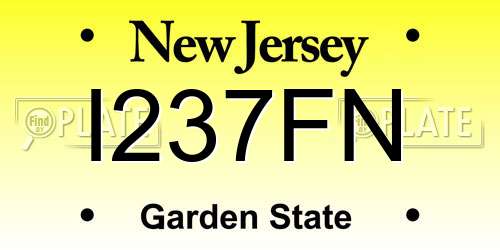 I237FN New Jersey License Plate