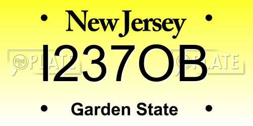 I237OB New Jersey License Plate