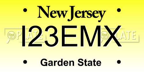 I23EMX New Jersey License Plate