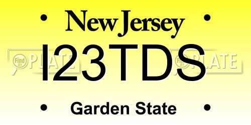 I23TDS New Jersey License Plate