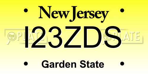 I23ZDS New Jersey License Plate