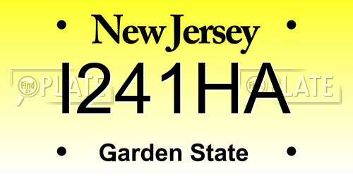 I241HA New Jersey License Plate