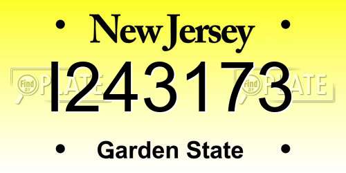 I243173 New Jersey License Plate