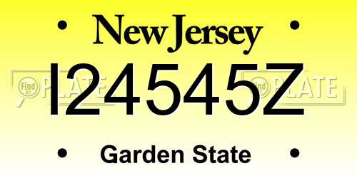 I24545Z New Jersey License Plate