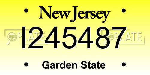 I245487 New Jersey License Plate