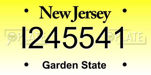 I245541 New Jersey License Plate