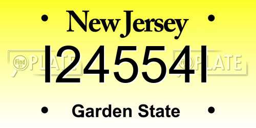 I24554I New Jersey License Plate