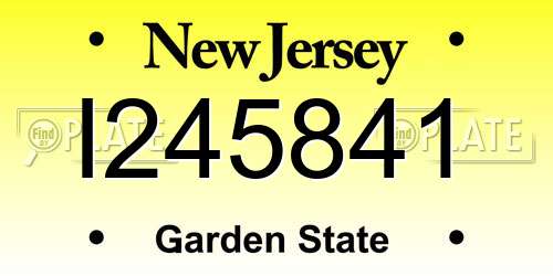 I245841 New Jersey License Plate