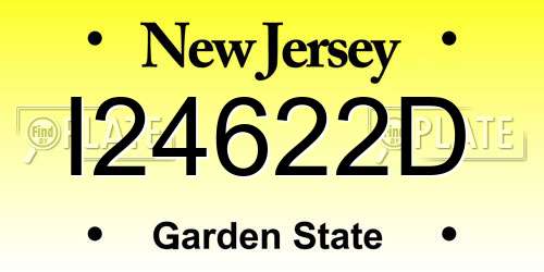 I24622D New Jersey License Plate
