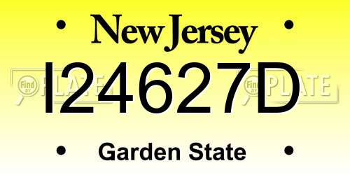 I24627D New Jersey License Plate