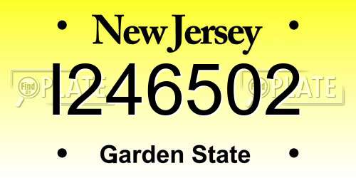 I246502 New Jersey License Plate