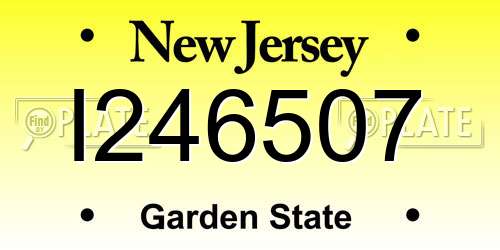 I246507 New Jersey License Plate